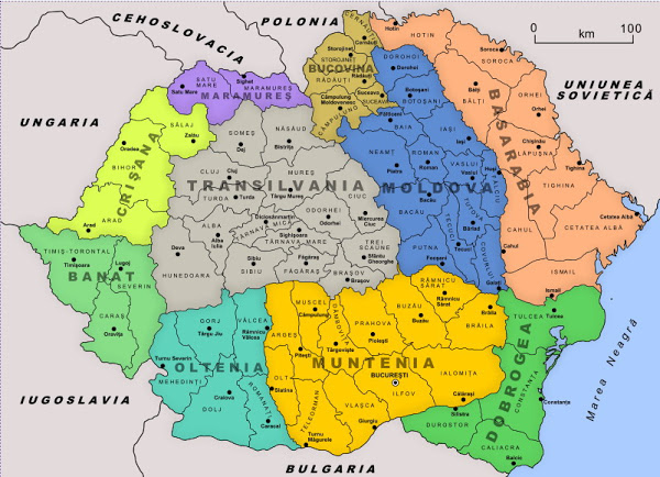 Harta României în perioada interbelică